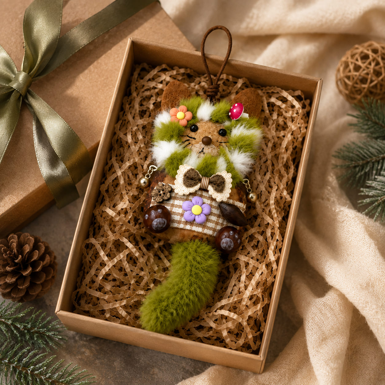 Green Tail Fox Charm