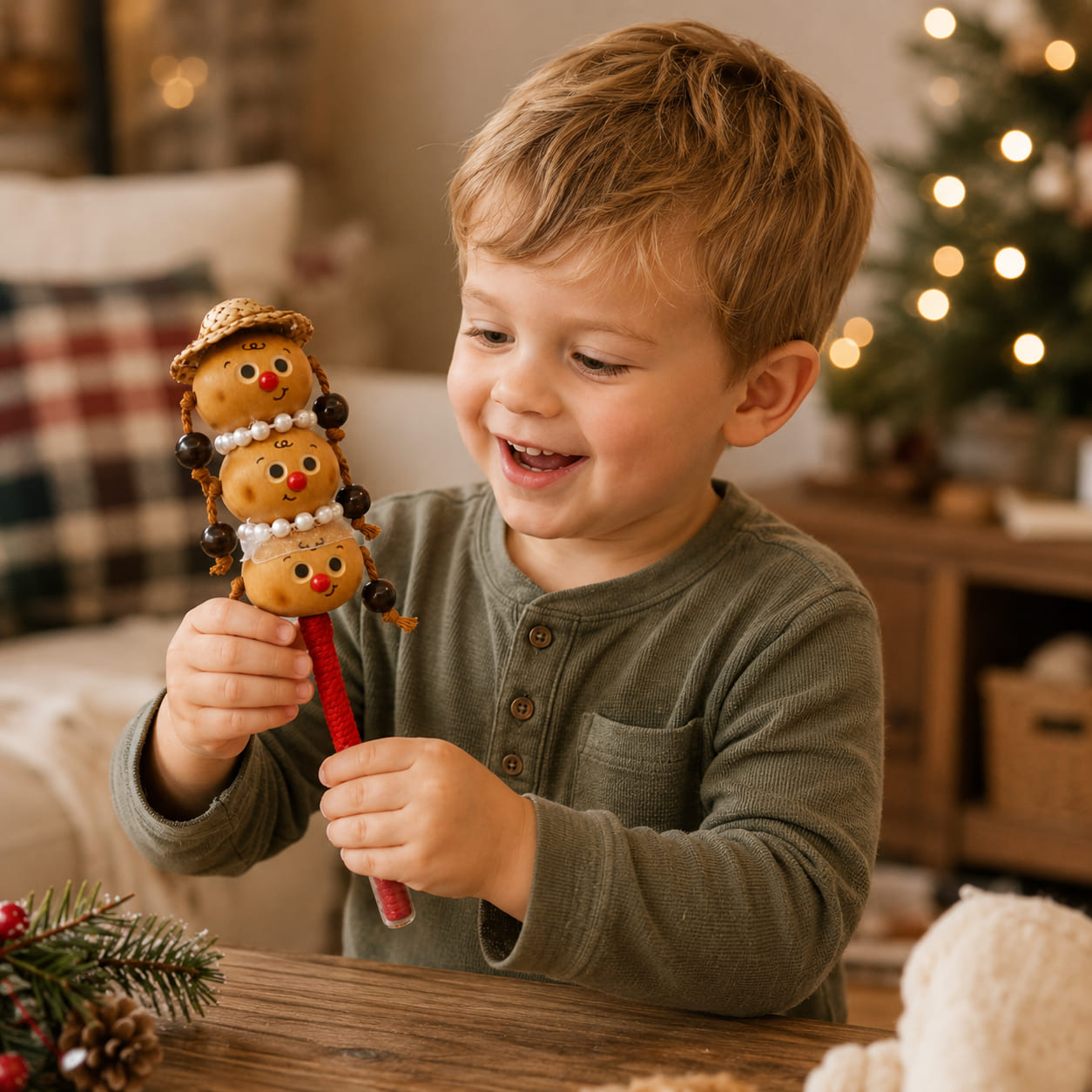 Triple Gourd Family Hand Rattle