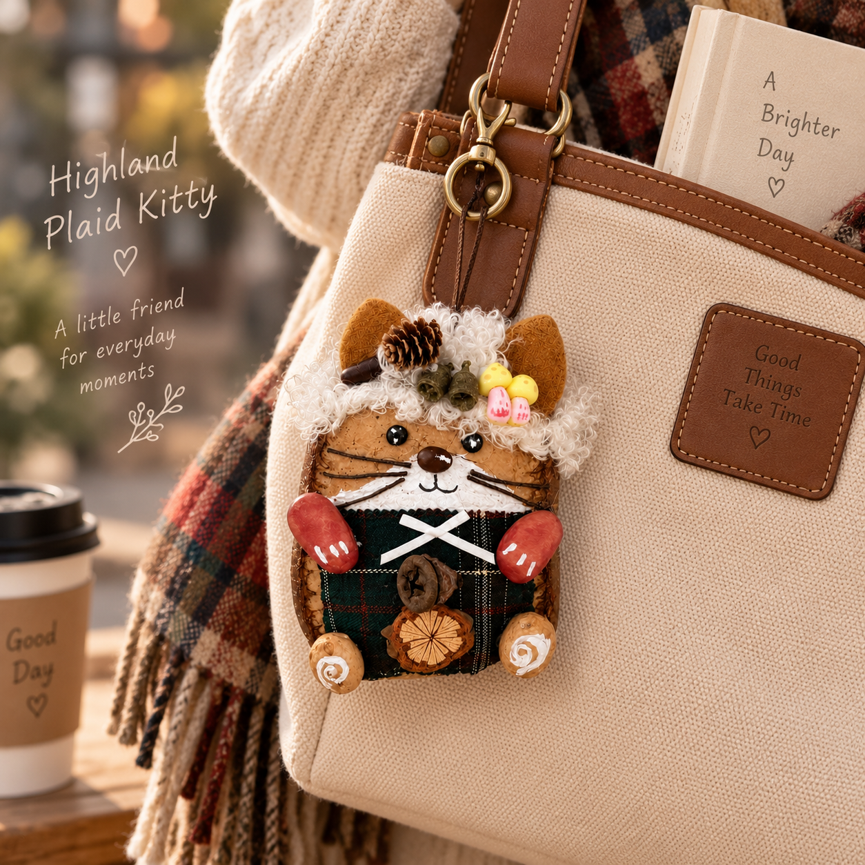Highland Plaid Kitty Charm