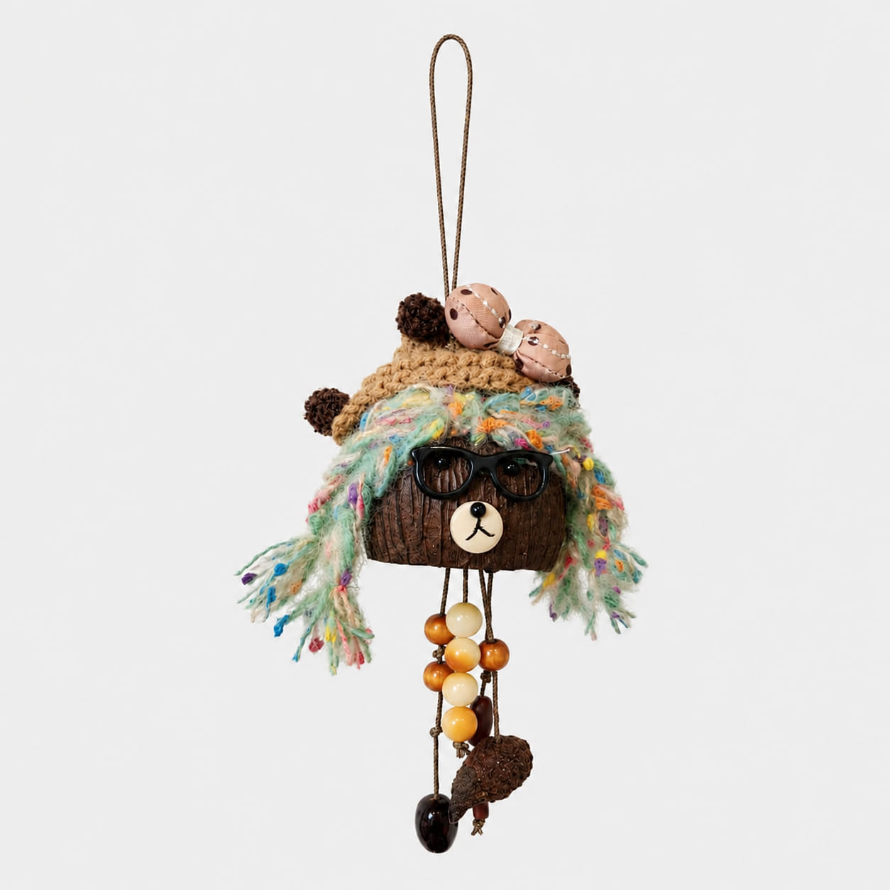Cool Kid Rainbow Hair Bear Charm