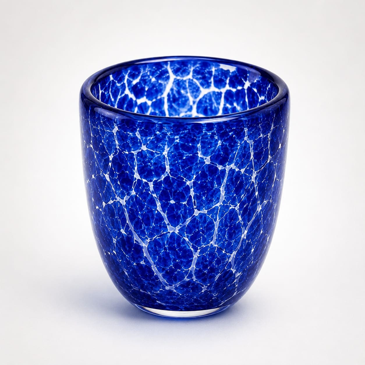 Cobalt Crackle Boshan Liuli Glass Cup