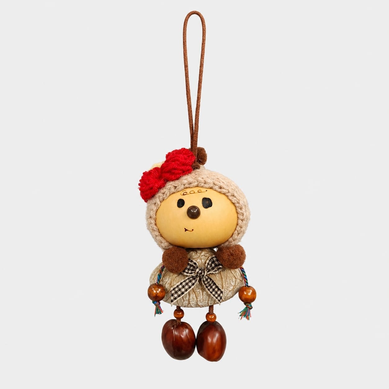 Red Bow Winter Girl Charm