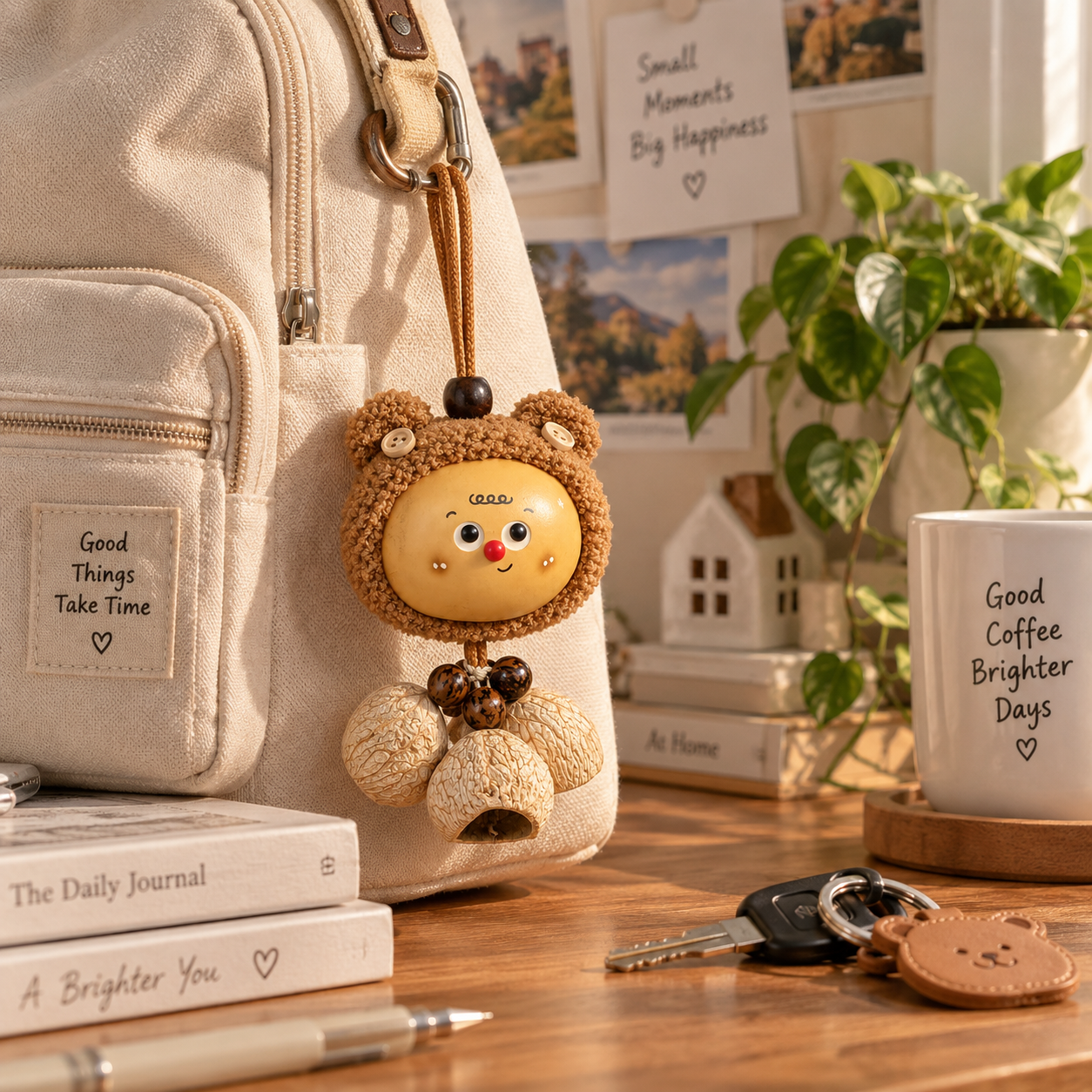 Teddy Bear Hoodie Walnut Charm