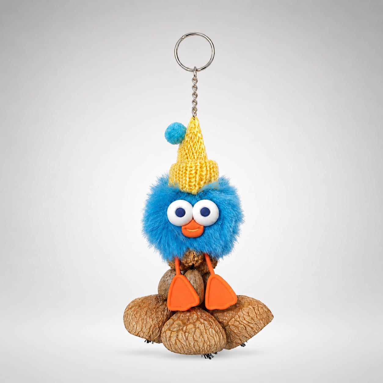Blue Fluffy Chick Keychain