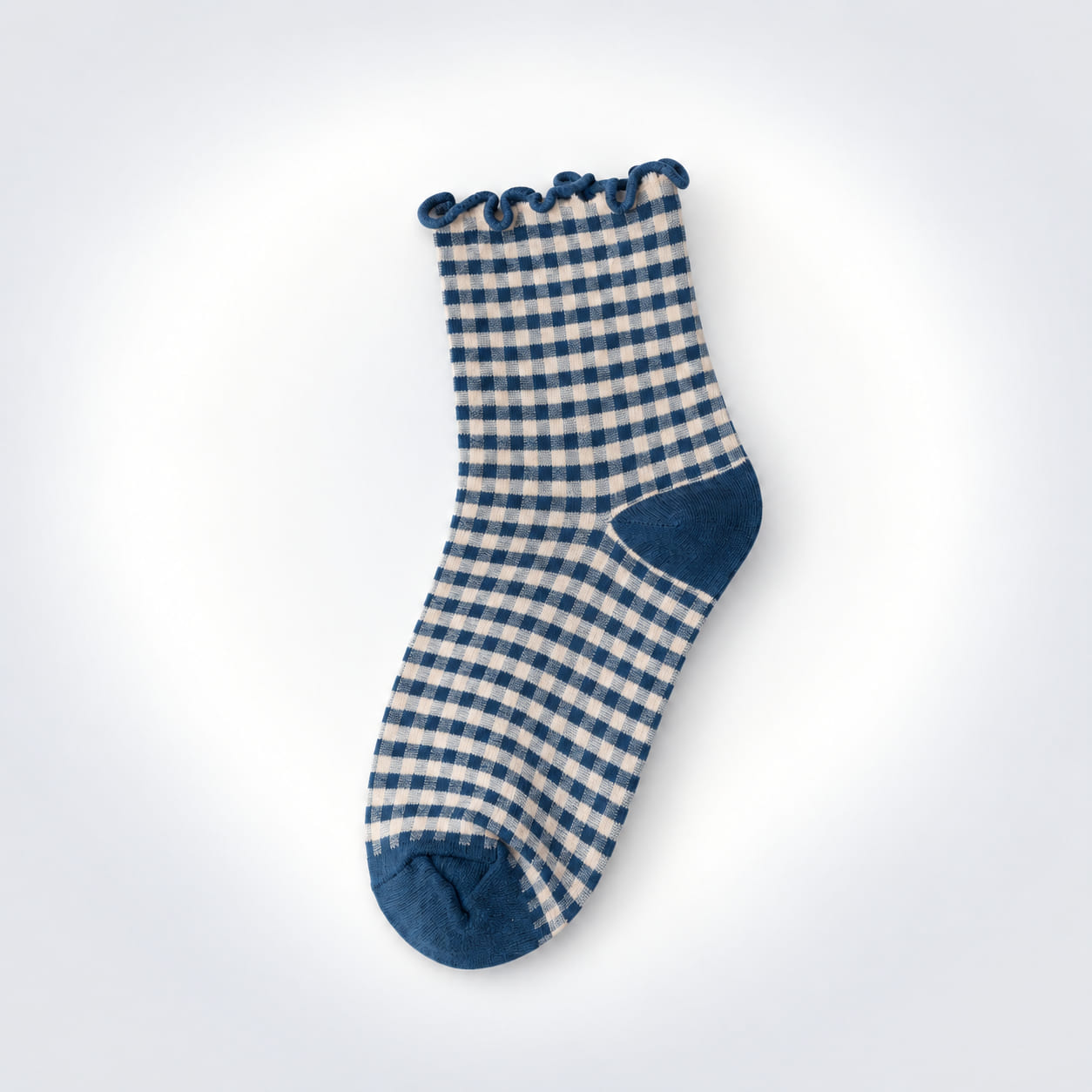 Gingham Cotton Crew Socks