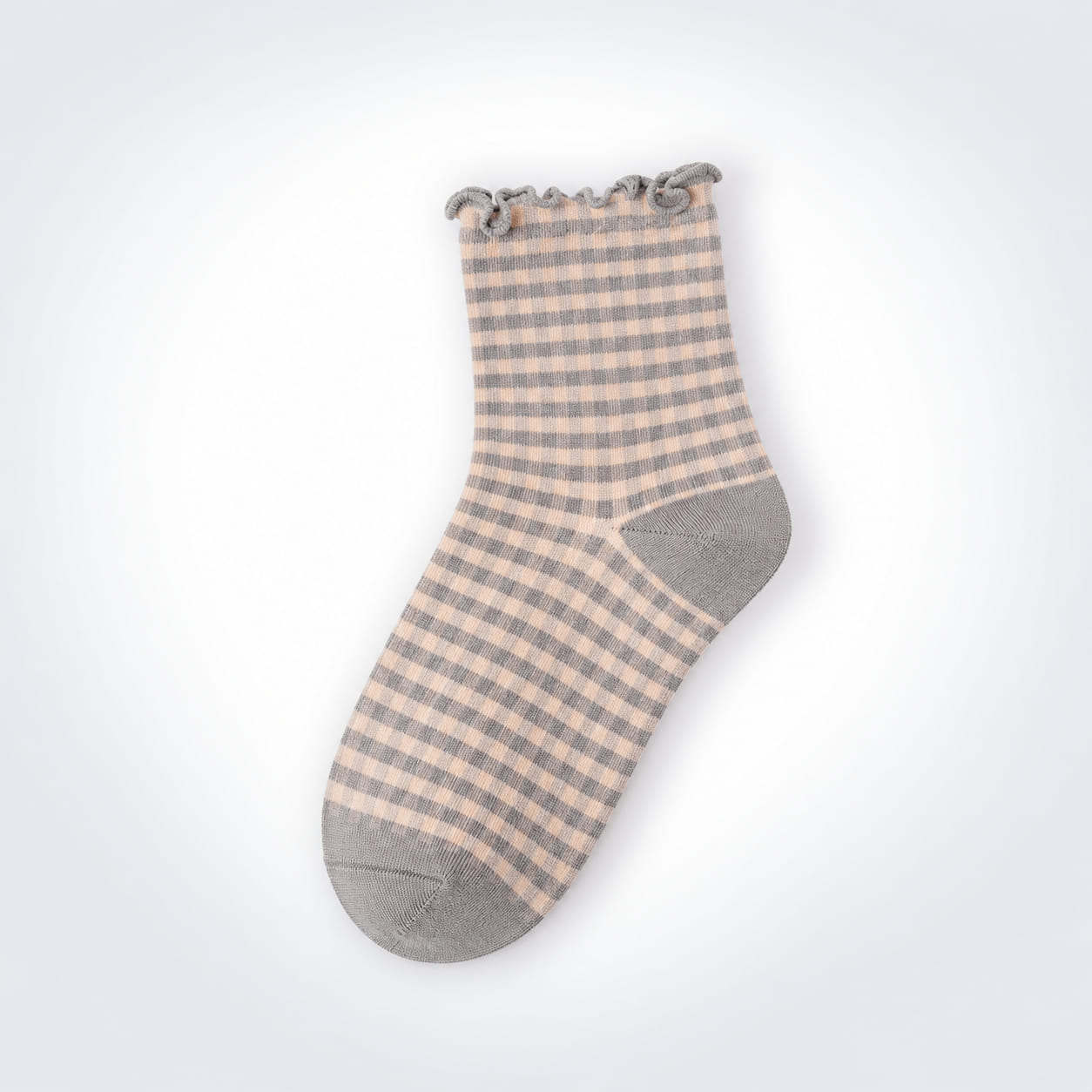 Gingham Cotton Crew Socks