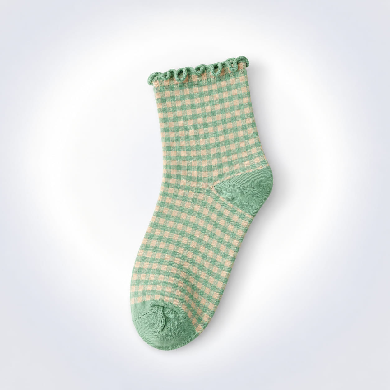 Gingham Cotton Crew Socks