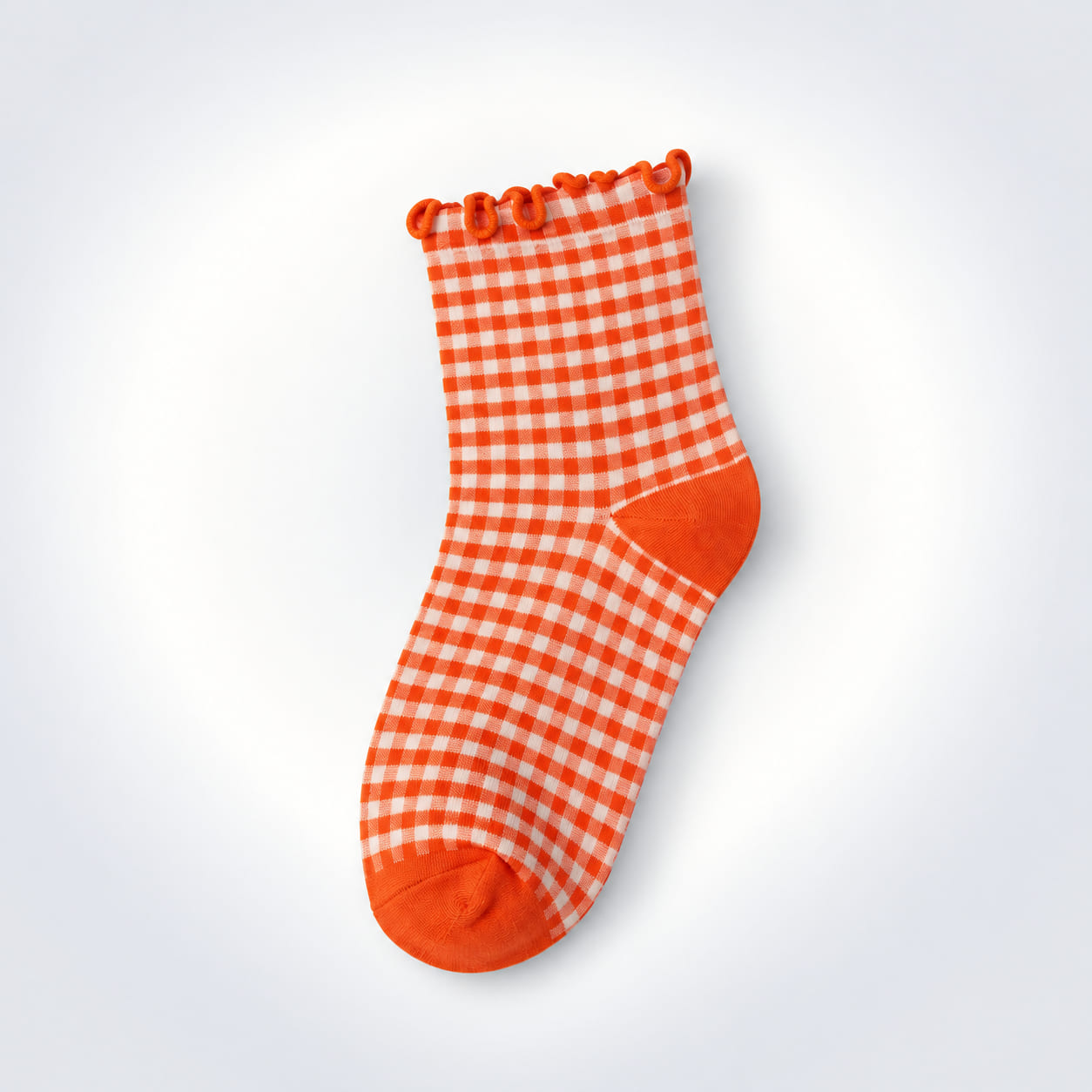 Gingham Cotton Crew Socks