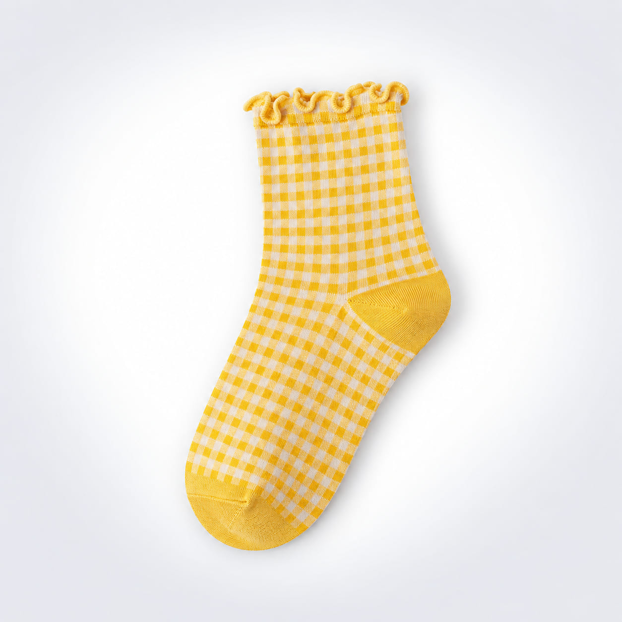 Gingham Cotton Crew Socks
