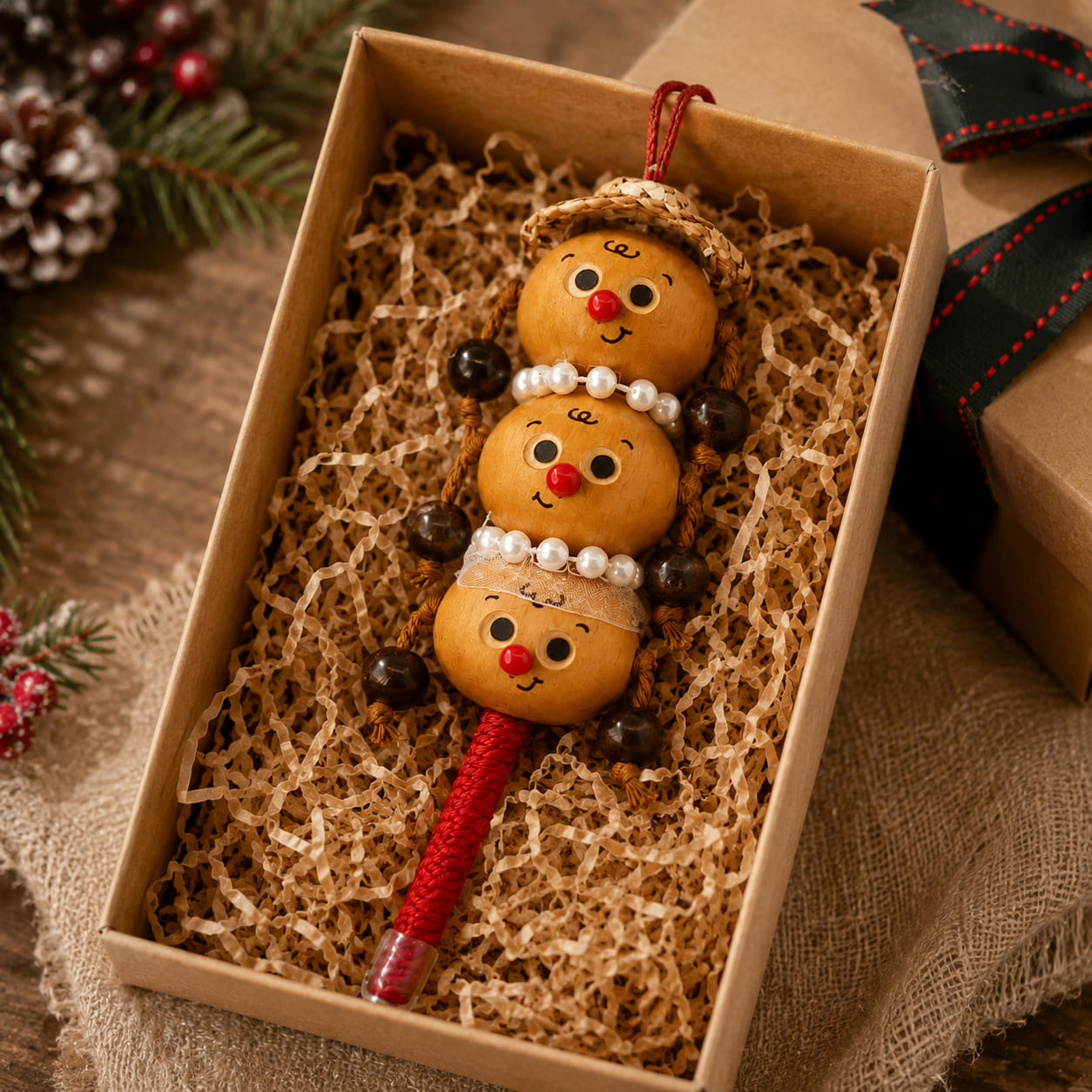 Triple Gourd Family Hand Rattle