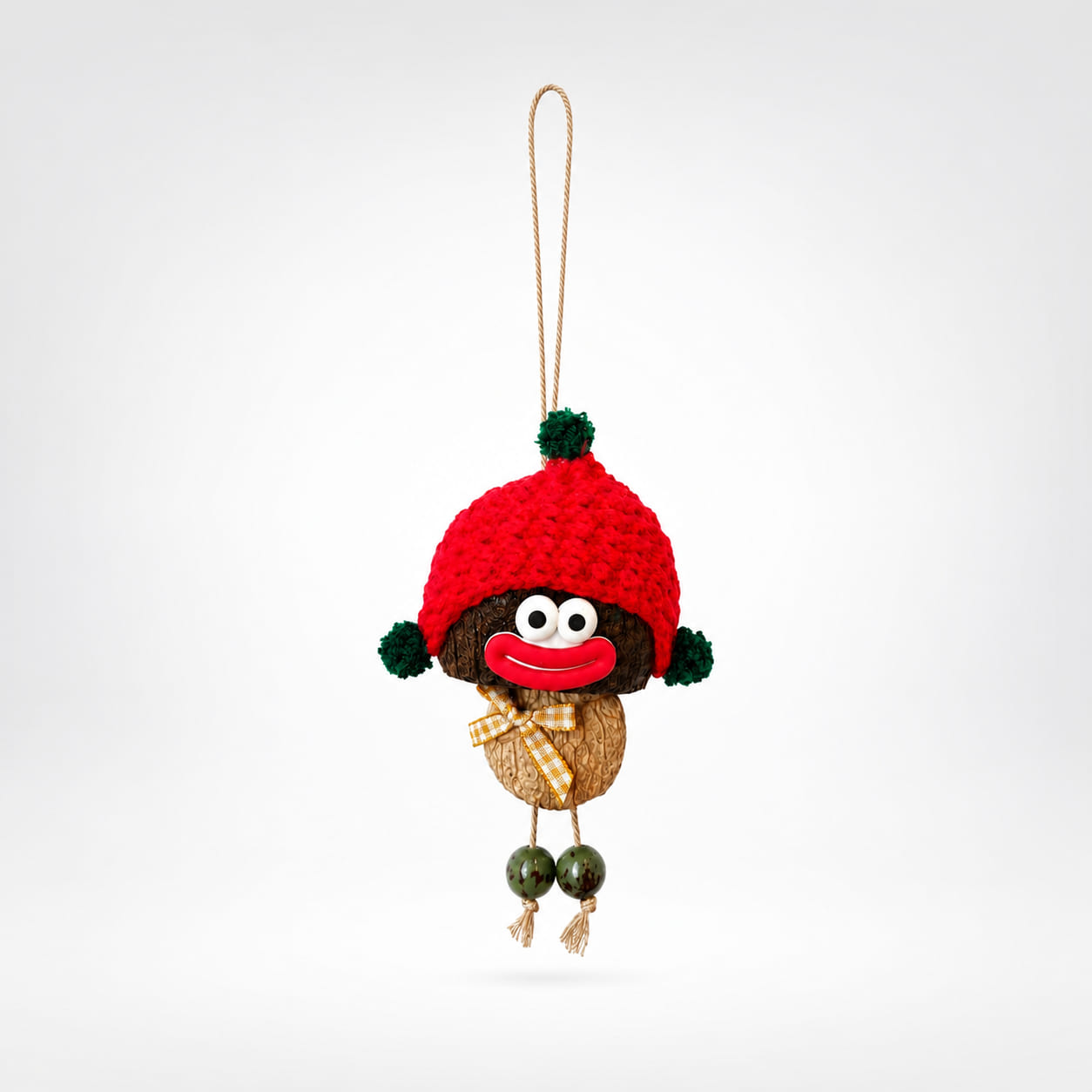 Big Smile Red Hood Walnut Charm