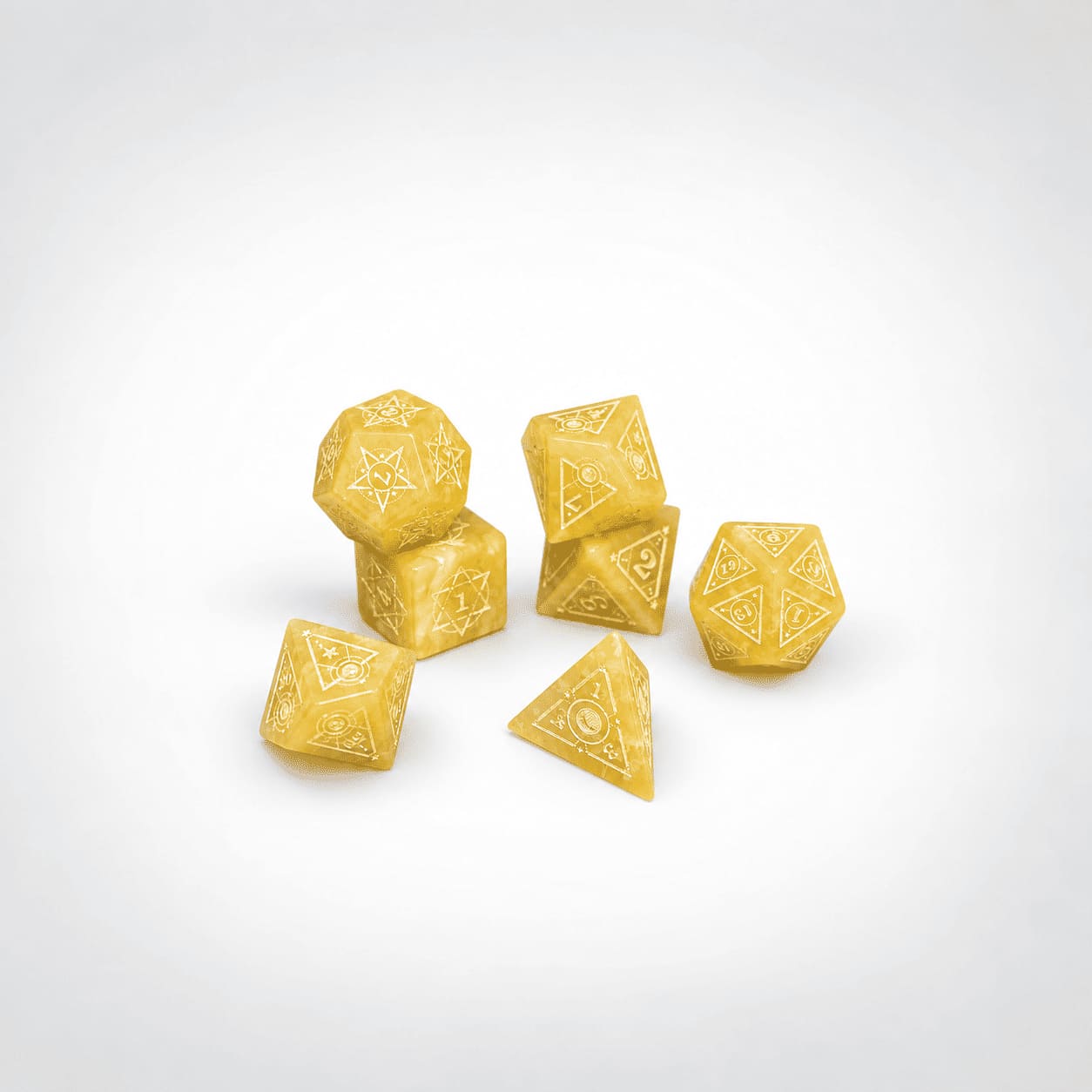 Natural Lemon Jade Dice Set